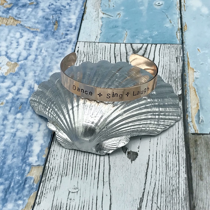 ‘Dance, Sing, Laugh’ Copper Bangle (non-tarnish)